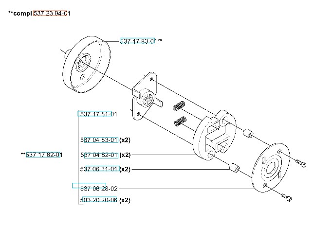 Sats Koppling 240F, 240R, GR41, GR50, RS44 i gruppen  hos Gräsklipparbutiken (5372394-01)