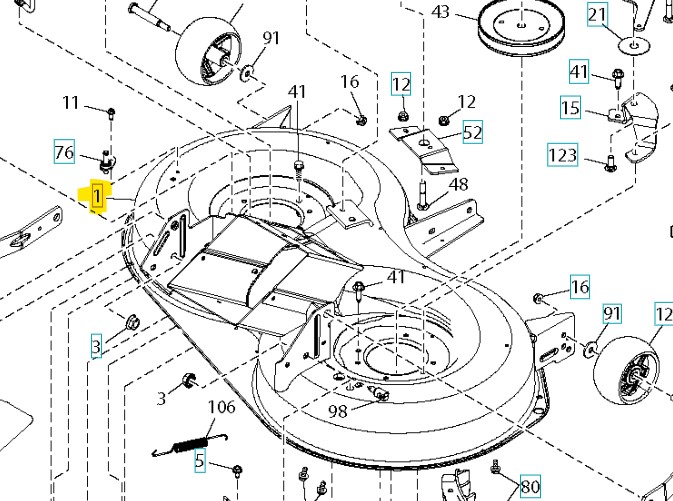 Klippaggregatskåpa TC138, TC138L, TC139T, TC238T i gruppen Reservdelar Gräsklippare / Reservdelar Husqvarna Trädgårdstraktorer / Reservdelar Husqvarna TC138 hos Gräsklipparbutiken (5476601-01)