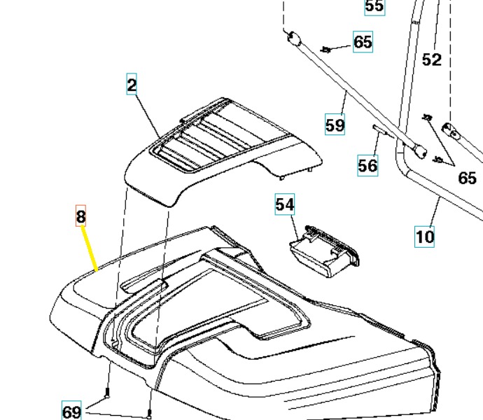 Grass Bag Bagger,Top (2 2) i gruppen Reservdelar Gräsklippare / Reservdelar Husqvarna Trädgårdstraktorer / Reservdelar Husqvarna TC238 hos Gräsklipparbutiken (5838259-01)