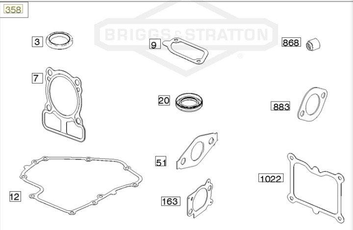 Packning Set-Motor i gruppen Reservdelar Gräsklippare / Reservdelar Briggs & Stratton hos Gräsklipparbutiken (793623)