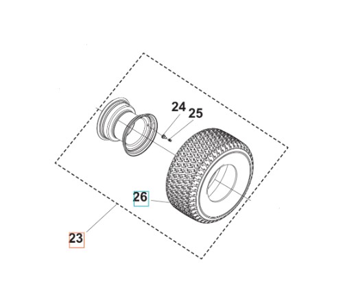 Hjulkit bak TS 112, TS 114, TC 215T, TC 220T, TS 112, TS 114, TS 215T, TS 217T